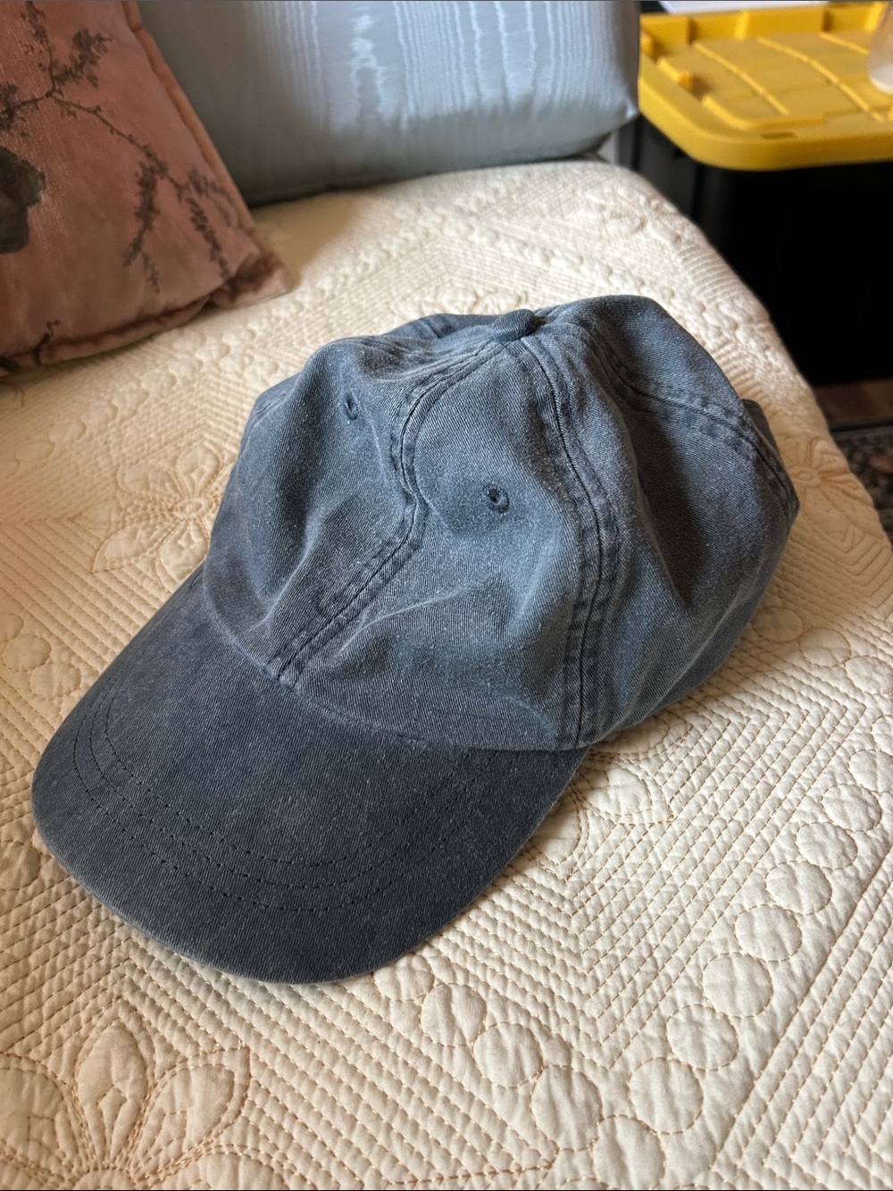 Navy Old Style Ball Cap with adjustable leather brim
